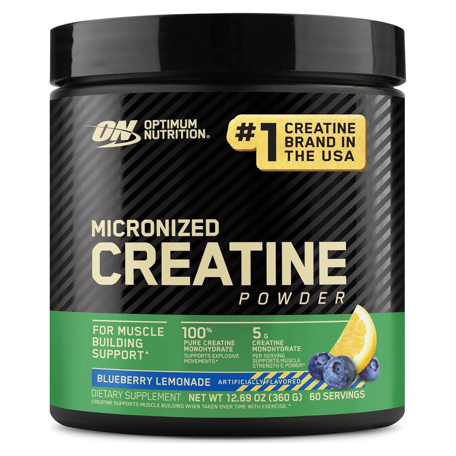 Creatina Monohidratada Micronizada Optimum Nutrition 360g Limón Arándano