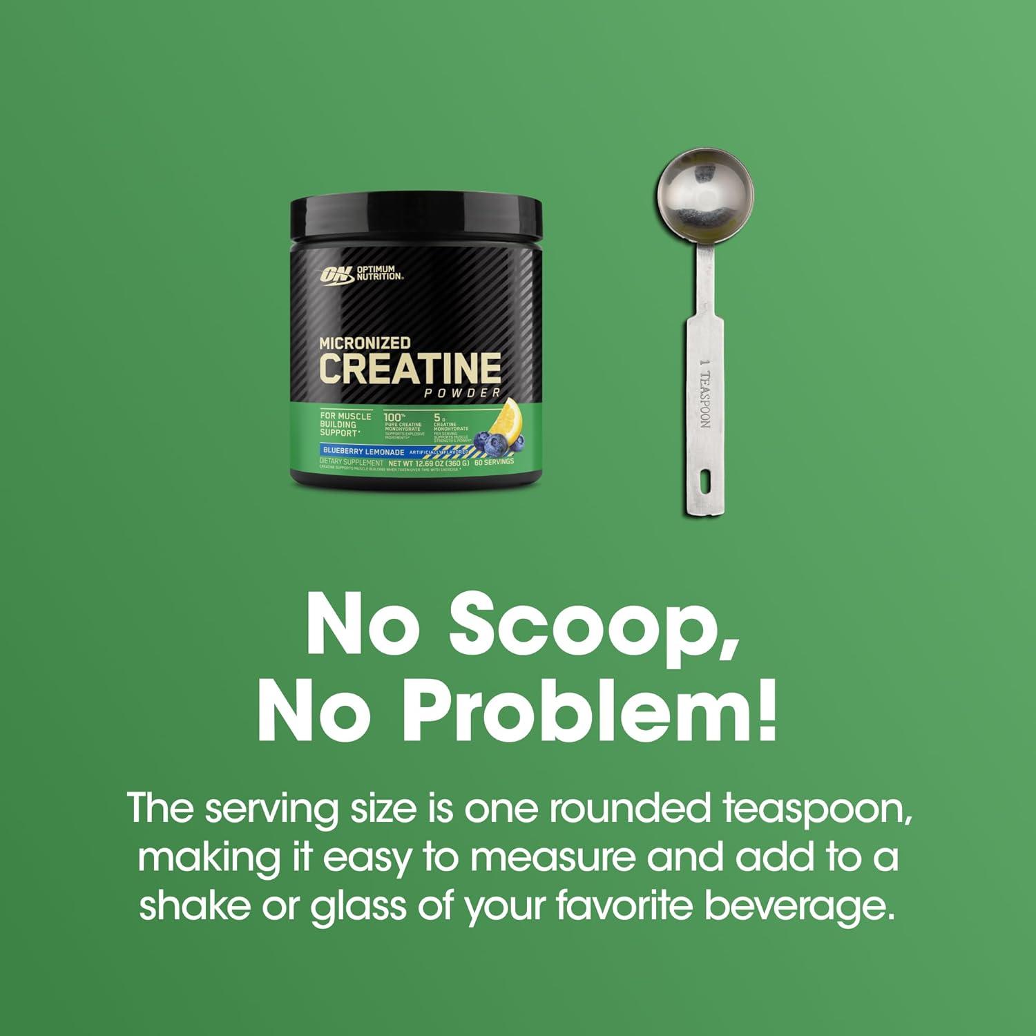 Creatina Monohidratada Micronizada Optimum Nutrition 360g Limón Arándano