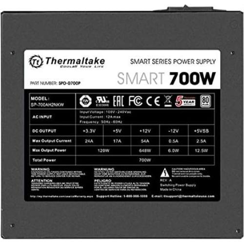 Fuente de Poder Thermaltake 700W ATX 80+ PFC Activo Silenciosa