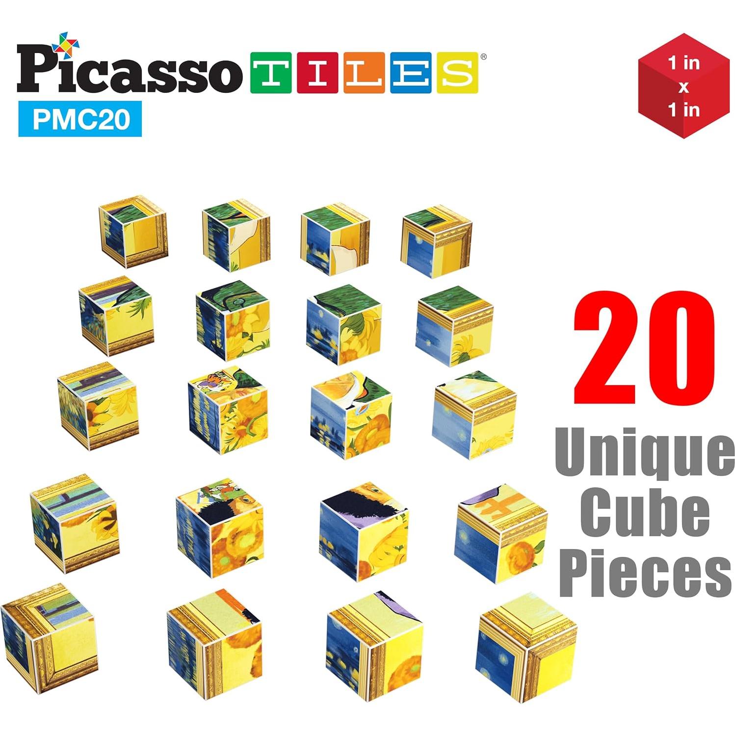 Cubos Magnéticos Educativos PicassoTiles 20pcs Arte Clásico
