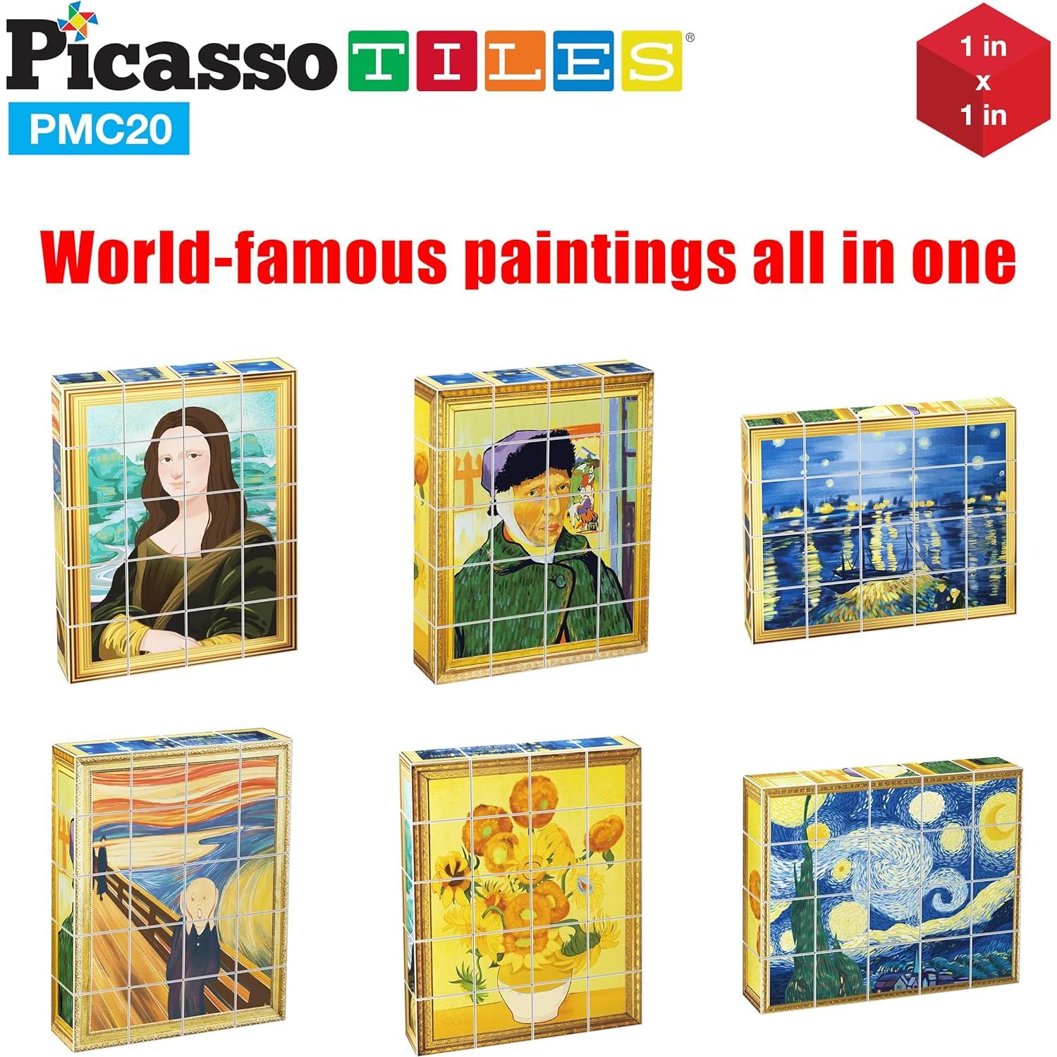 Cubos Magnéticos Educativos PicassoTiles 20pcs Arte Clásico