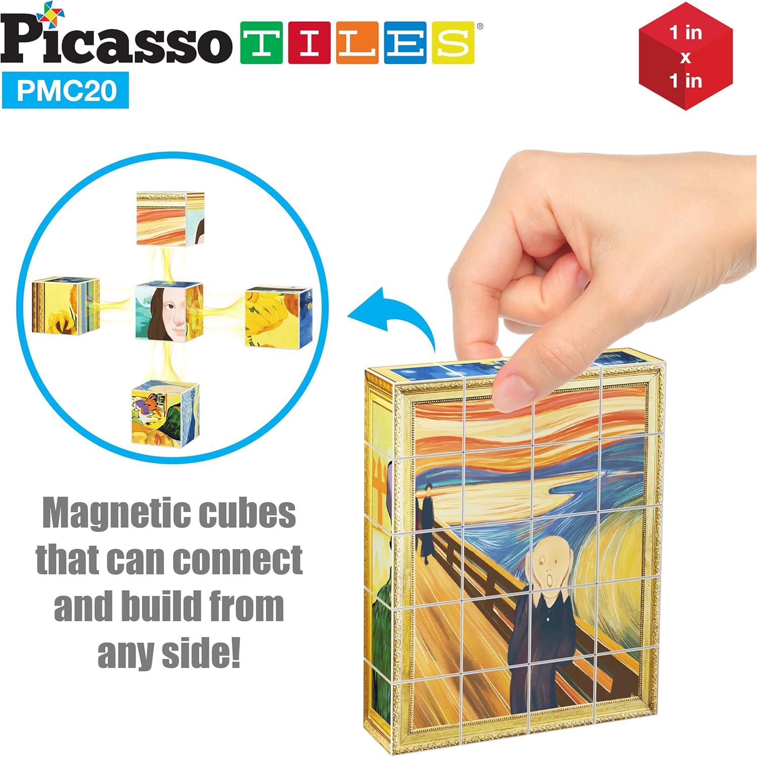 Cubos Magnéticos Educativos PicassoTiles 20pcs Arte Clásico