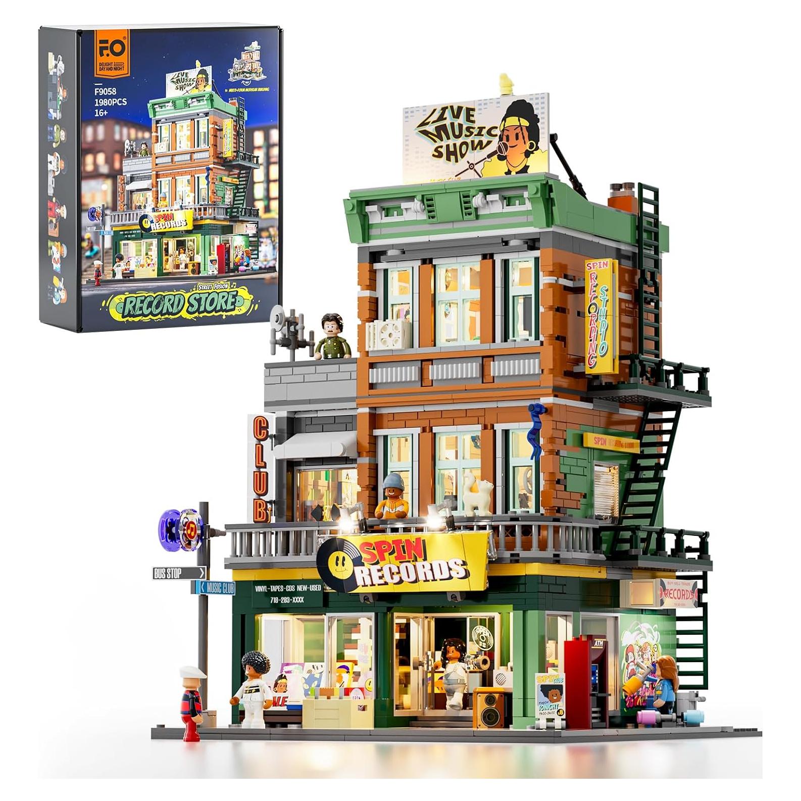 Set de Construcción Tienda de Discos FUNWHOLE 1980 Piezas