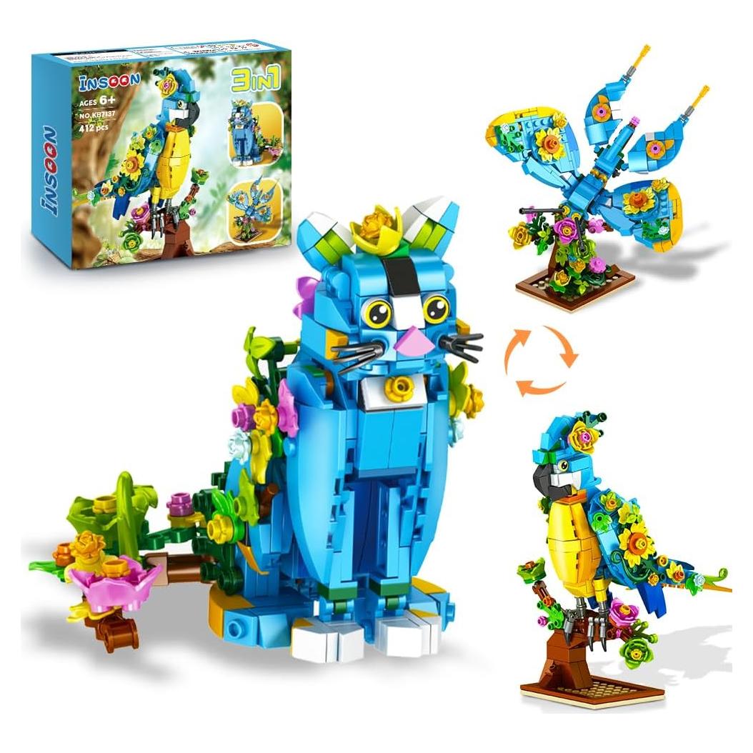 Set de Construcción de Animales 3 en 1 INSOON - 412 Piezas