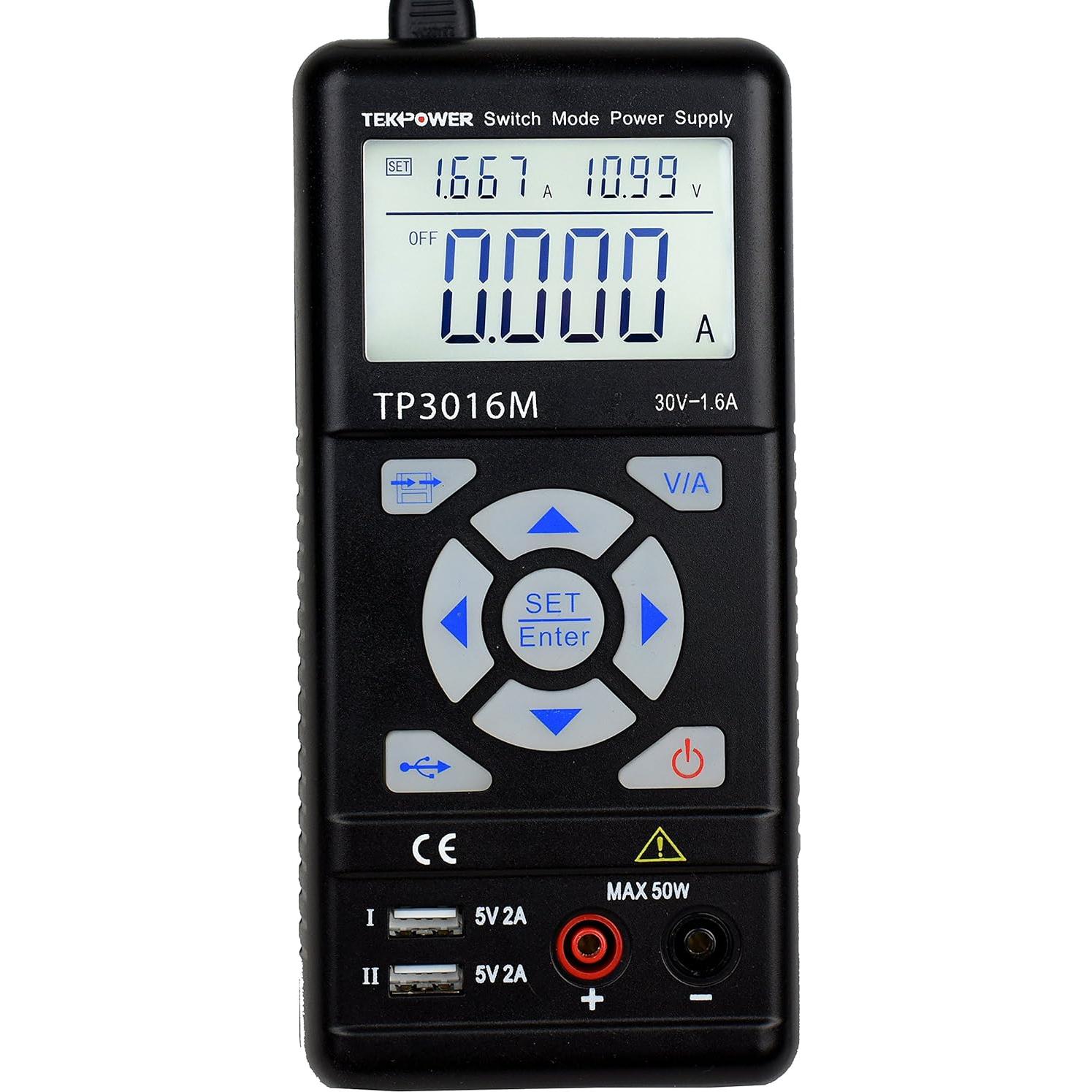 Fuente de Alimentación DC Tekpower TP3016M 0-30V 1.6A USB