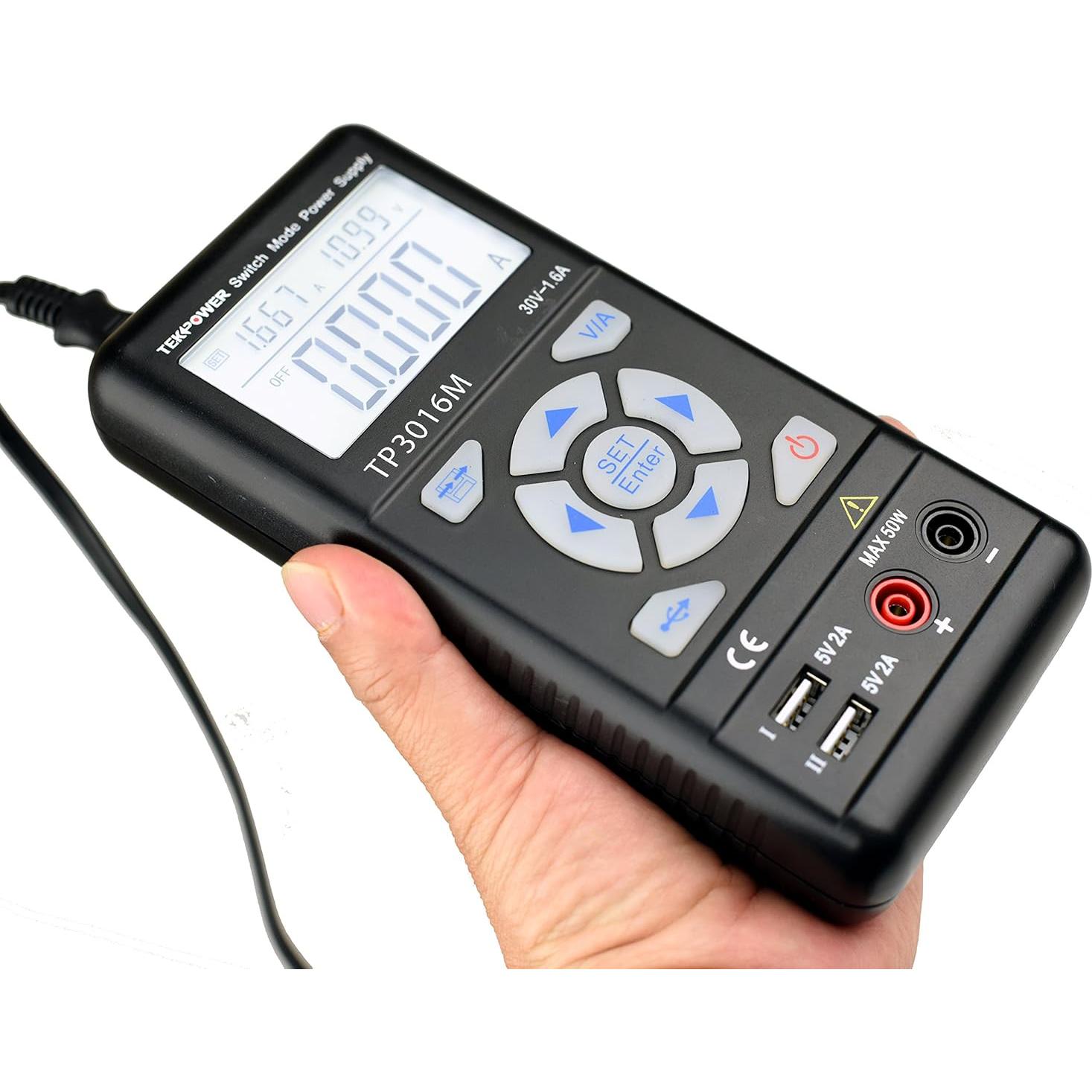 Fuente de Alimentación DC Tekpower TP3016M 0-30V 1.6A USB