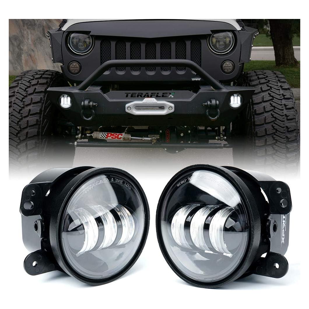 Luces de Niebla LED 4 Pulgadas Xprite 60W Jeep Wrangler 2007-2018