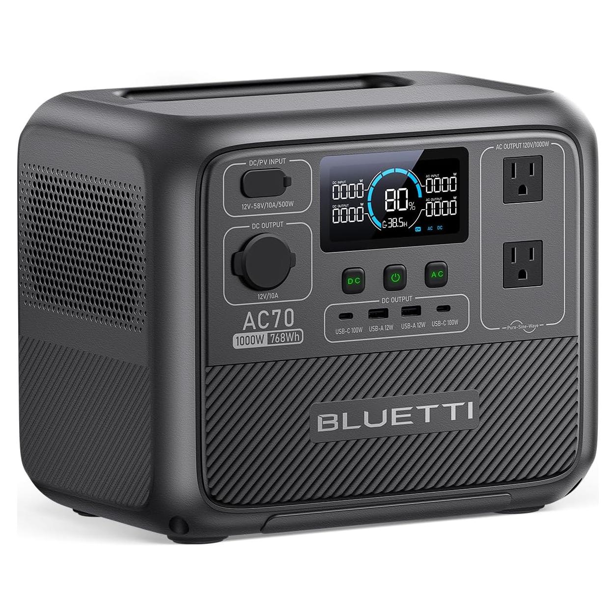 Estación de Energía Portátil BLUETTI AC70 768Wh 1000W