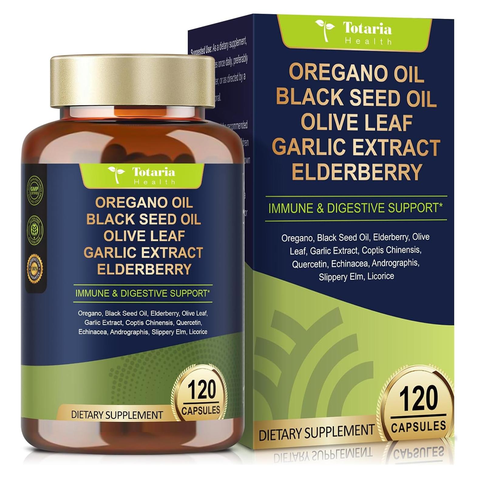 Suplemento de Aceite de Orégano Totaria 120 Cápsulas Inmunidad