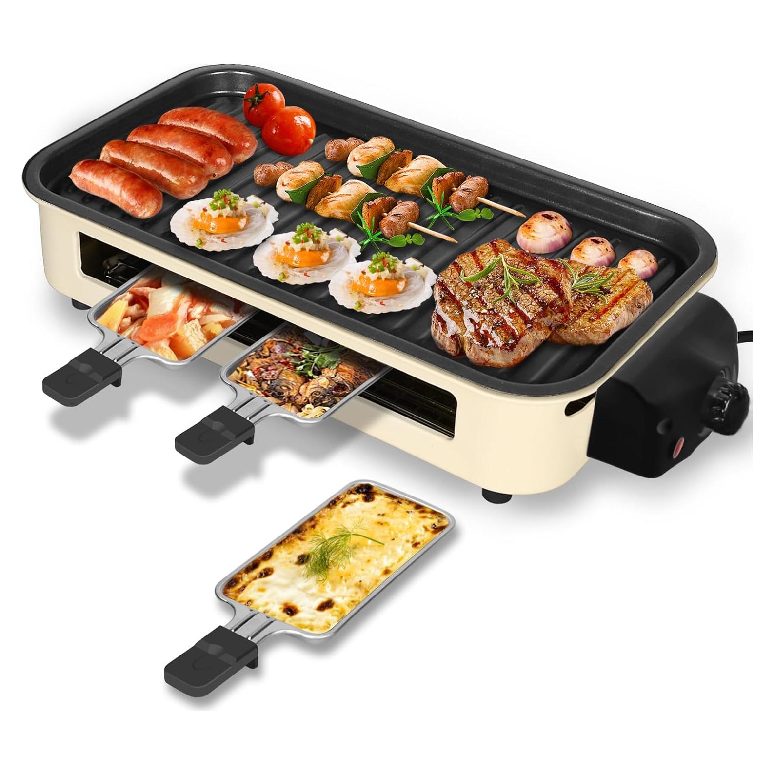 Parrilla eléctrica interior 2 en 1 NAUQUOHZ 1500W antiadherente