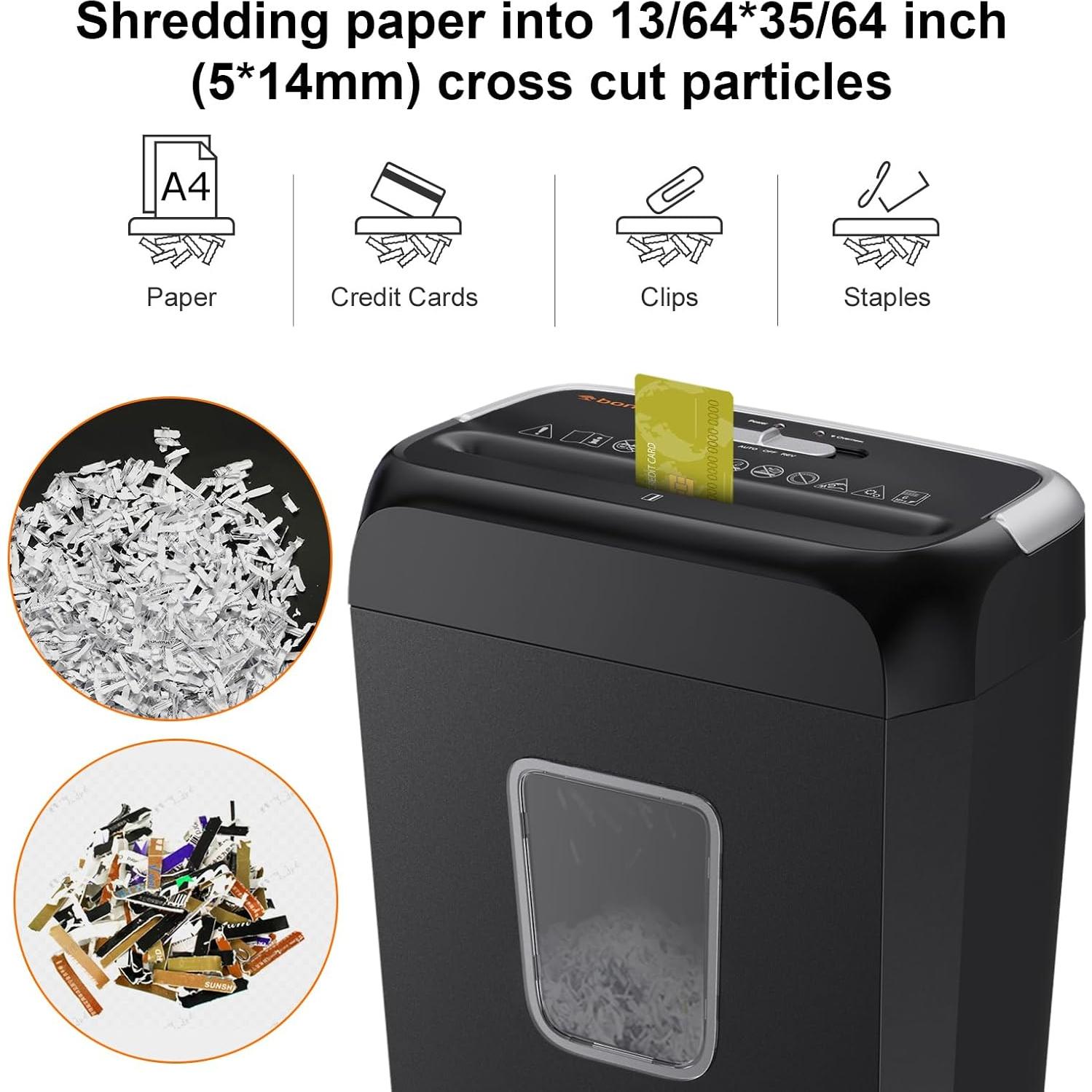 Destructora de papel Bonsaii C237-B, corte cruzado 6 hojas