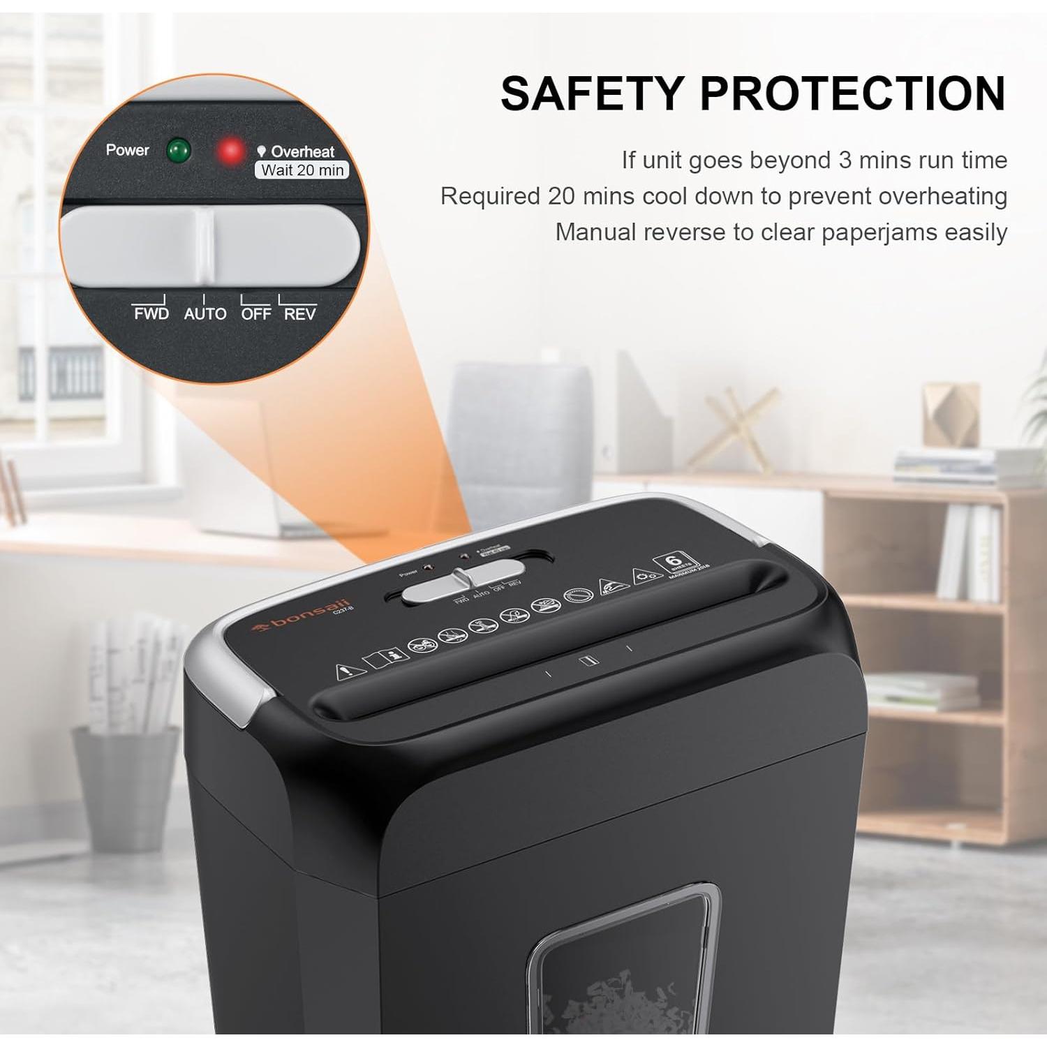 Destructora de papel Bonsaii C237-B, corte cruzado 6 hojas