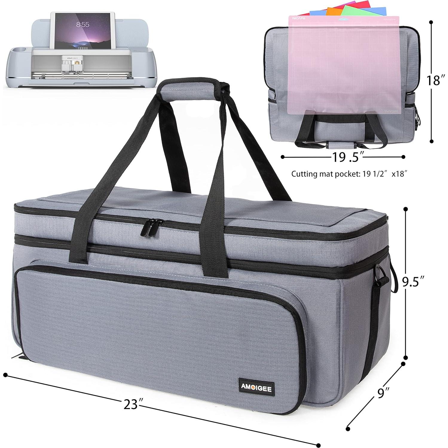 Funda Doble Capa AMOIGEE para Cricut Maker y Explore - Gris