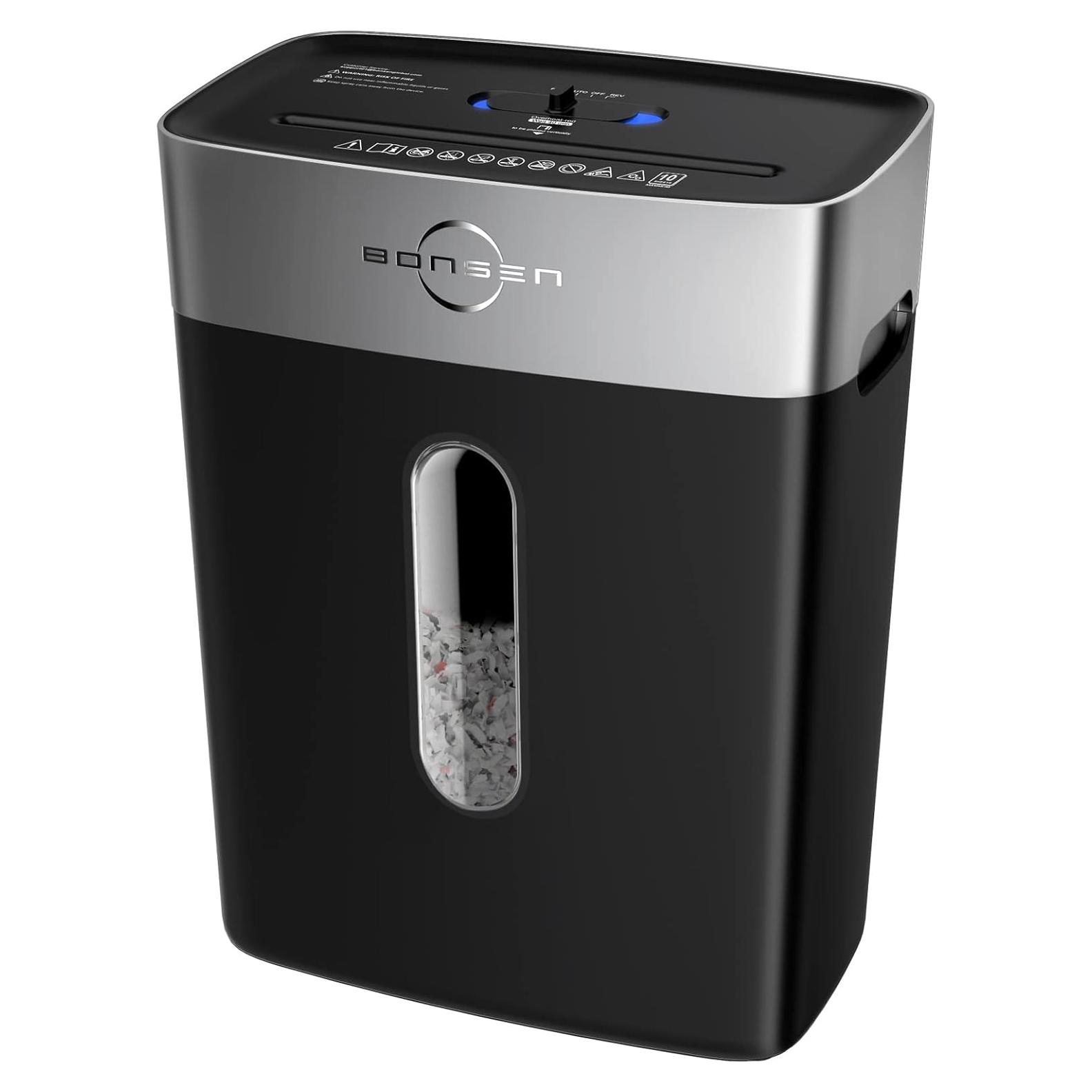 Trituradora de Papel BONSEN S3201 10 Hojas Corte Cruzado