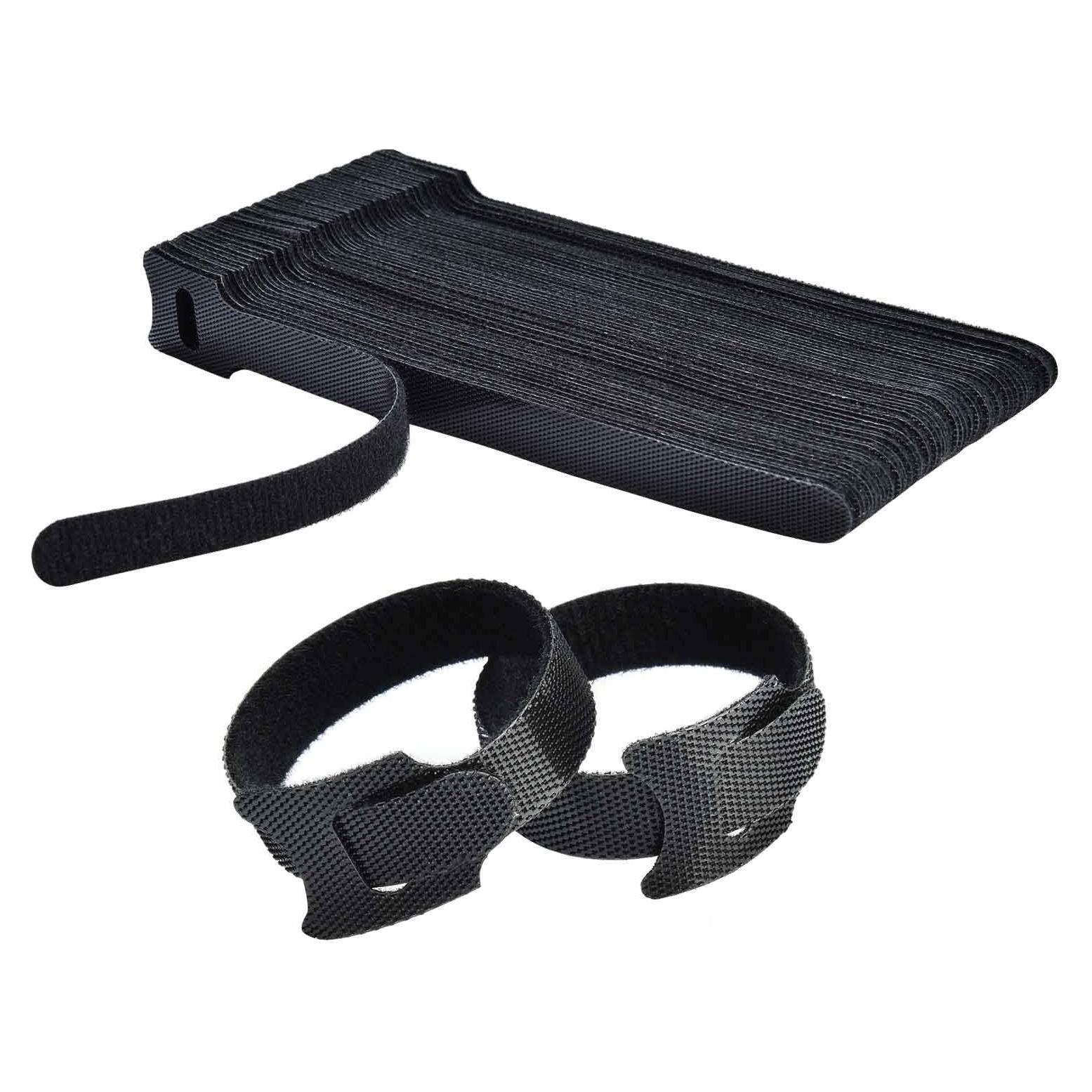 60 Bridas de Cable Reutilizables Hmrope 150mm Negro Gancho Bucle