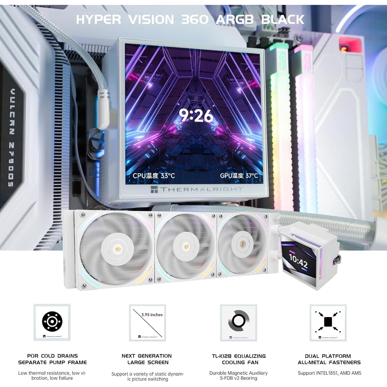 Enfriador Líquido AIO Thermalright Hyper Vision 360 ARGB - Pantalla LCD 10 cm