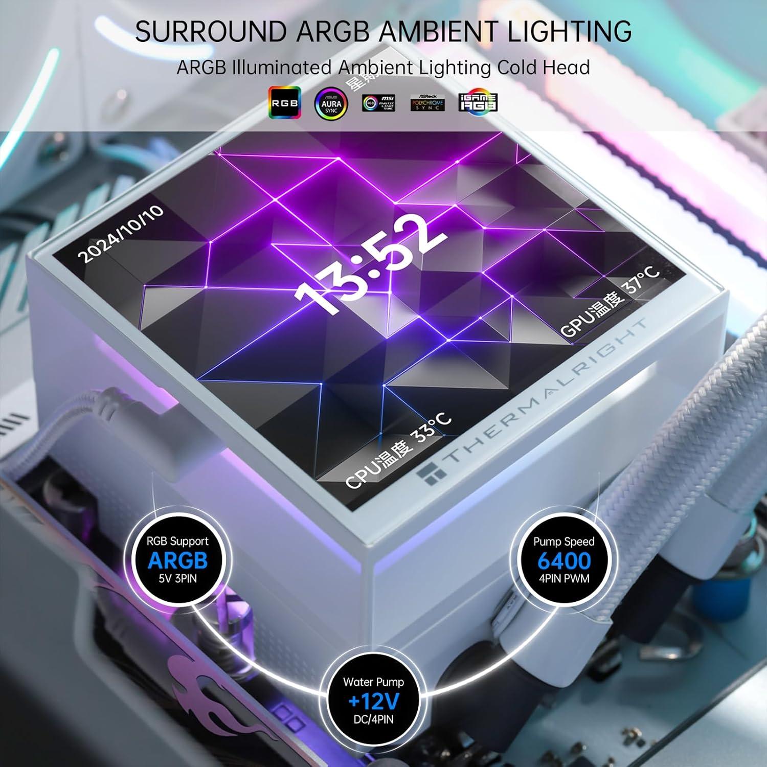 Enfriador Líquido AIO Thermalright Hyper Vision 360 ARGB - Pantalla LCD 10 cm