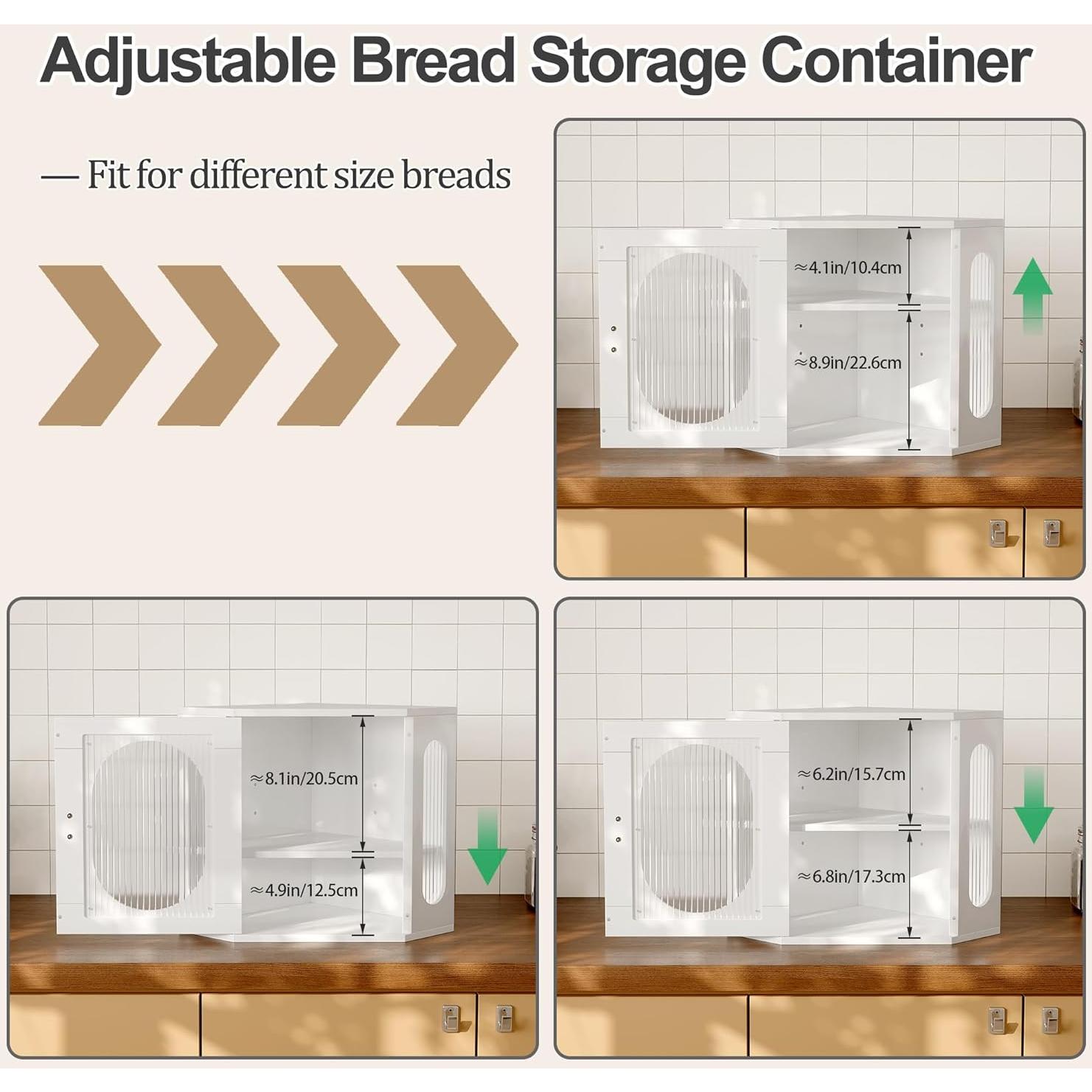 Caja de Pan Esquinera Minton de Madera Ajustable Blanca