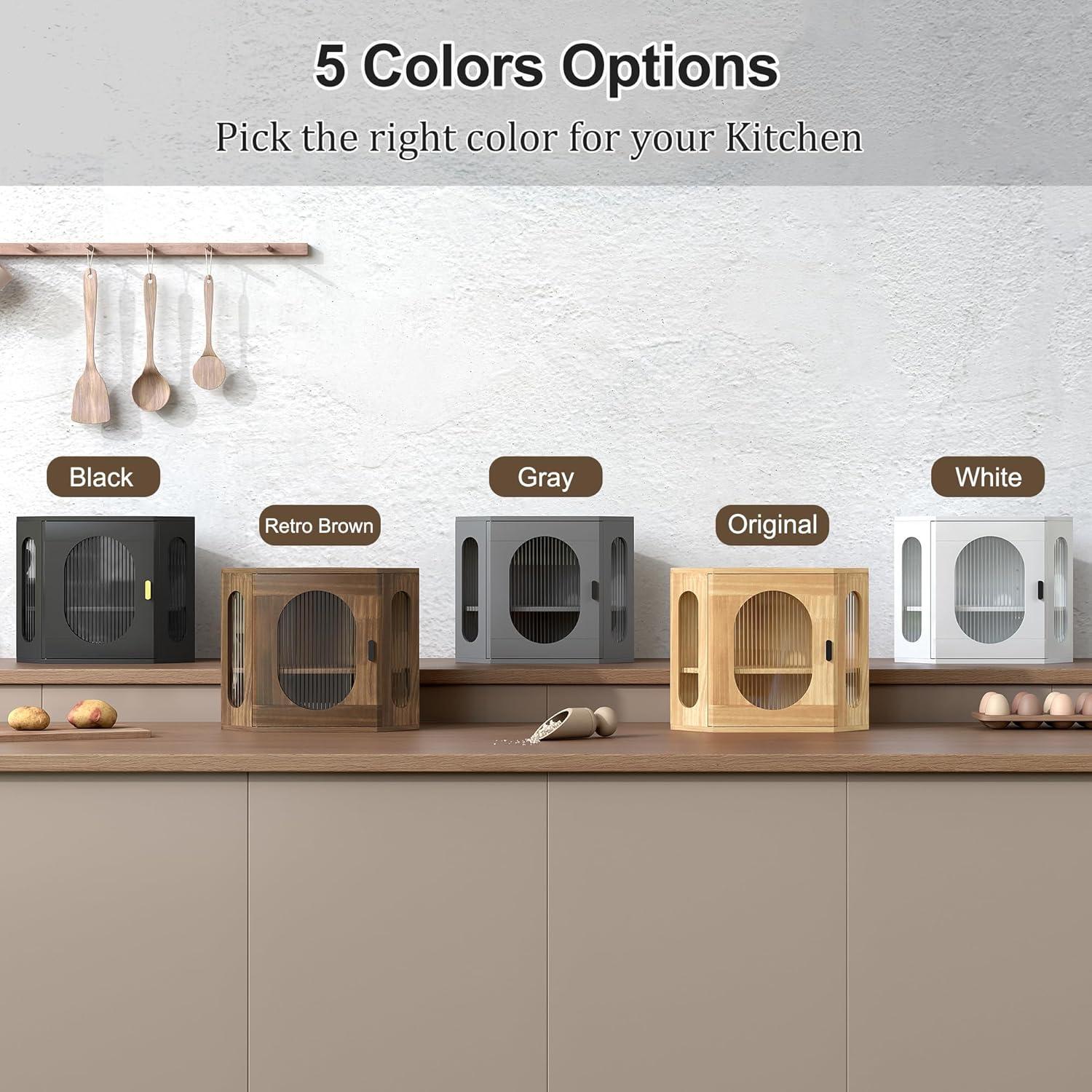 Caja de Pan Esquinera Minton de Madera Ajustable Blanca