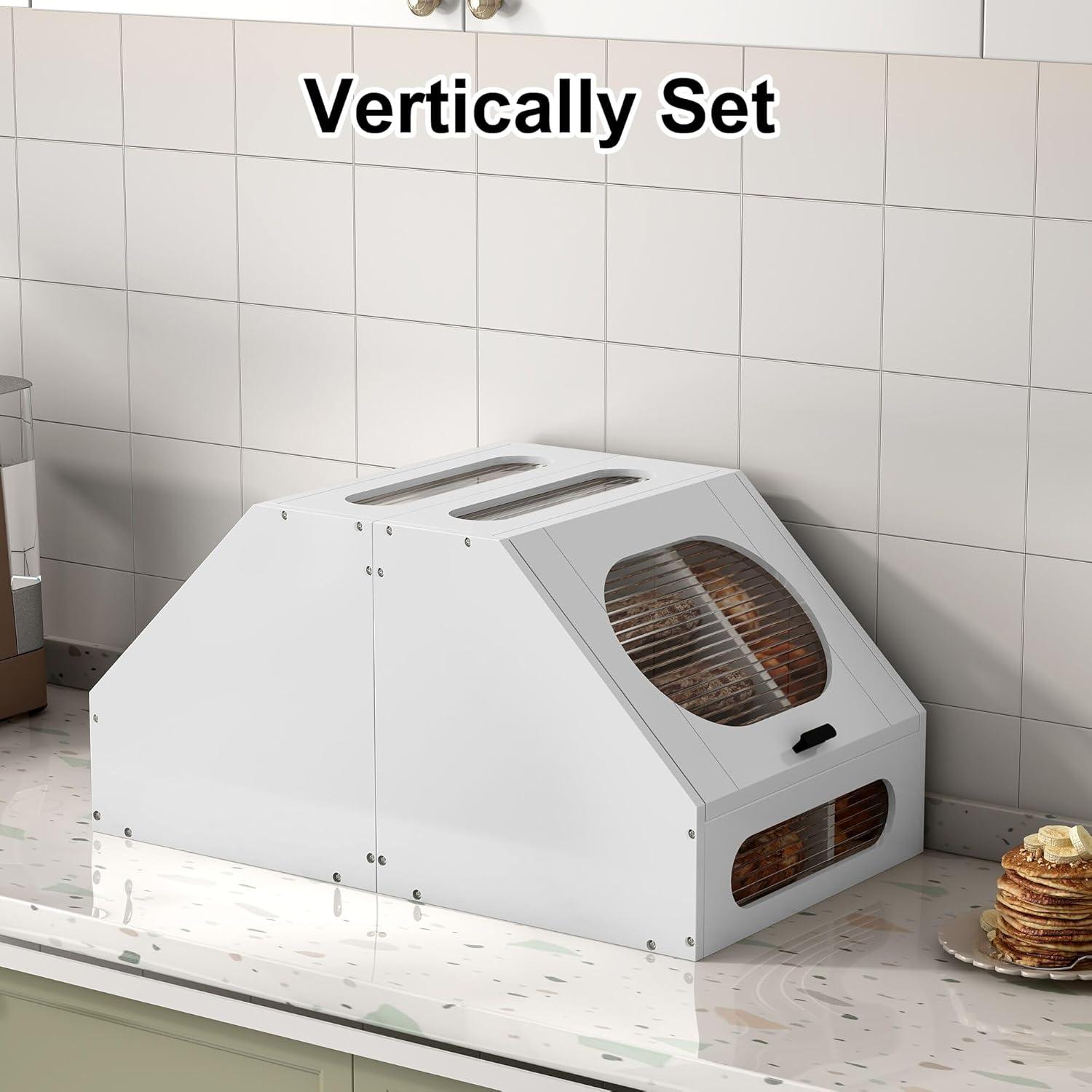 Caja de Pan Esquinera Minton de Madera Ajustable Blanca