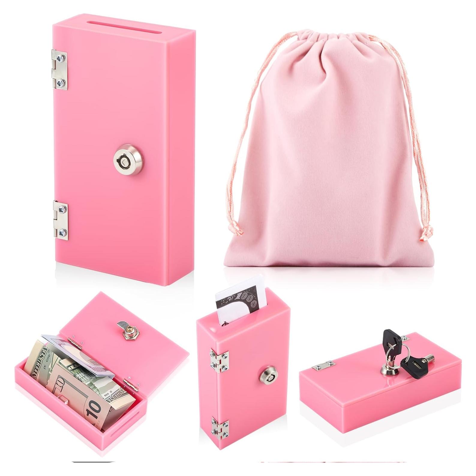 Caja Acrílica Rosa CroBlissful con Llaves y Bolsa de Almacenamiento