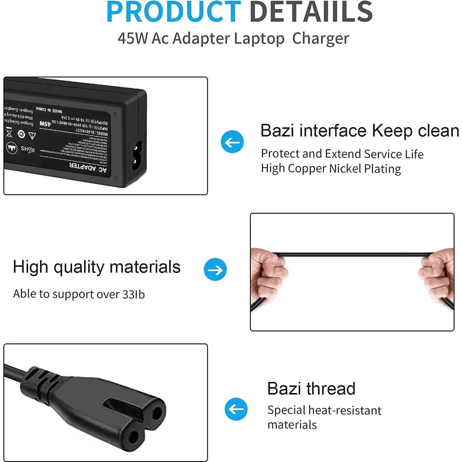 Cargador 45W ROLADA para Laptop HP - Punta Azul 4.5x3.0mm