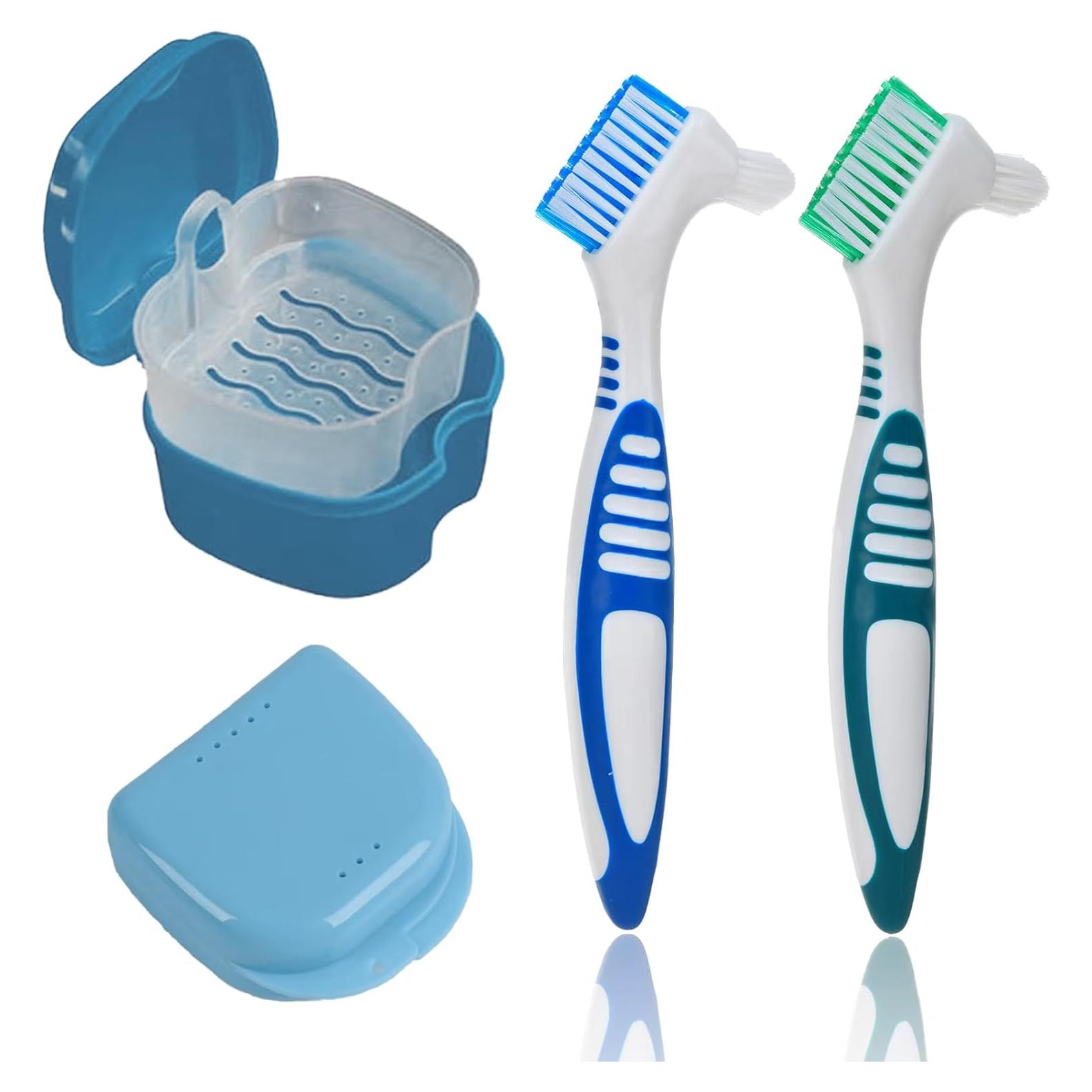 Kit de Limpieza de Dentaduras Olixuzyh 4 Piezas con Cepillos