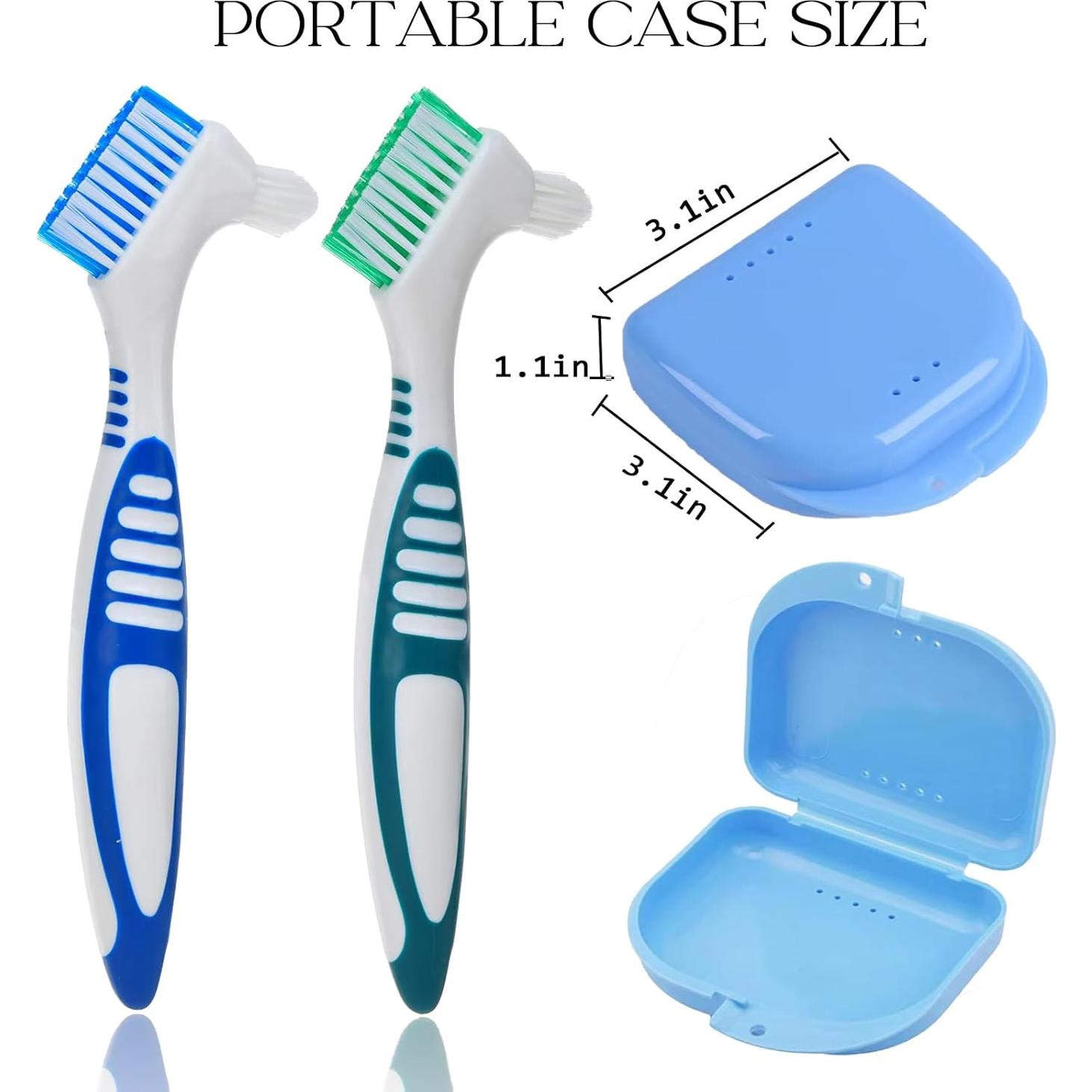 Kit de Limpieza de Dentaduras Olixuzyh 4 Piezas con Cepillos