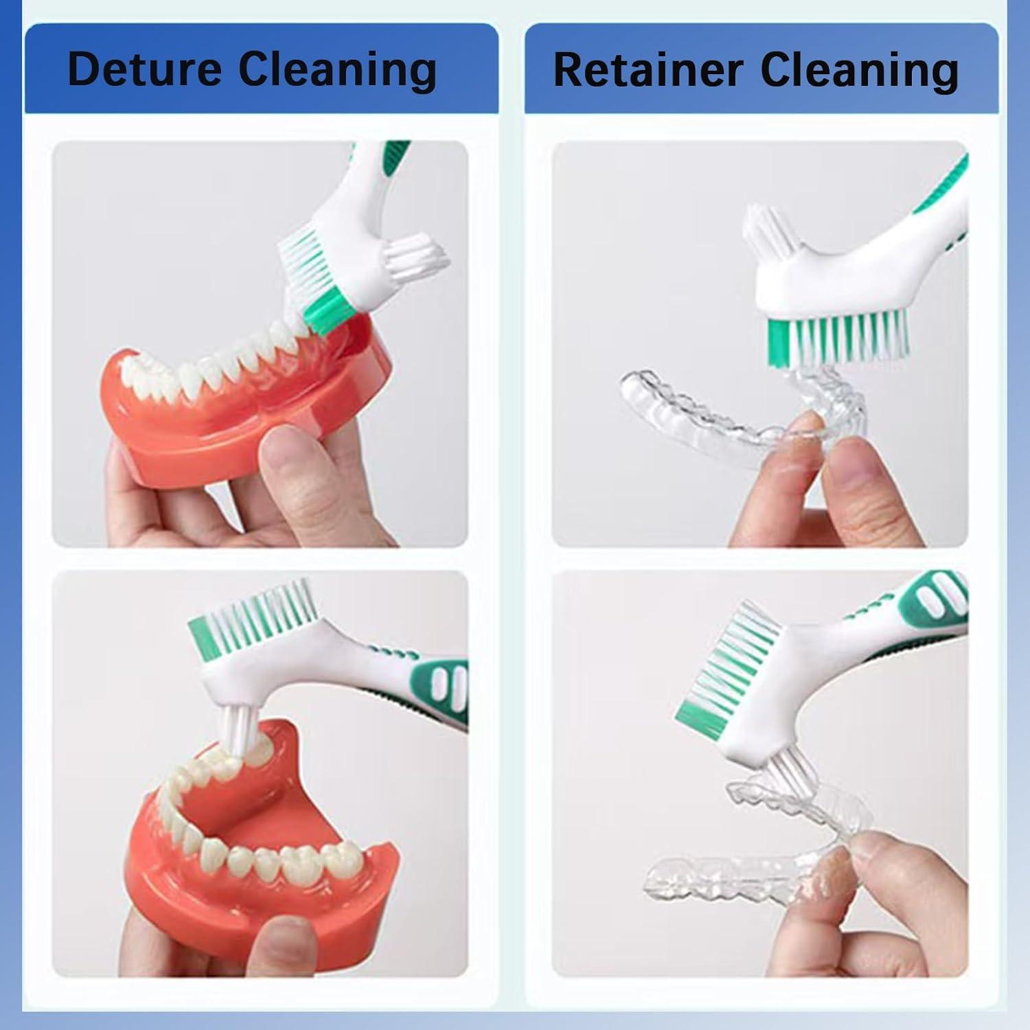 Kit de Limpieza de Dentaduras Olixuzyh 4 Piezas con Cepillos