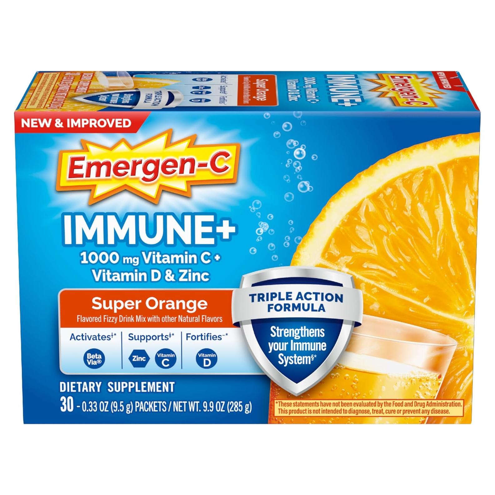 Emergen-C Inmunidad+ Acción Triple 30 Sobres Naranja 1000mg Vit C