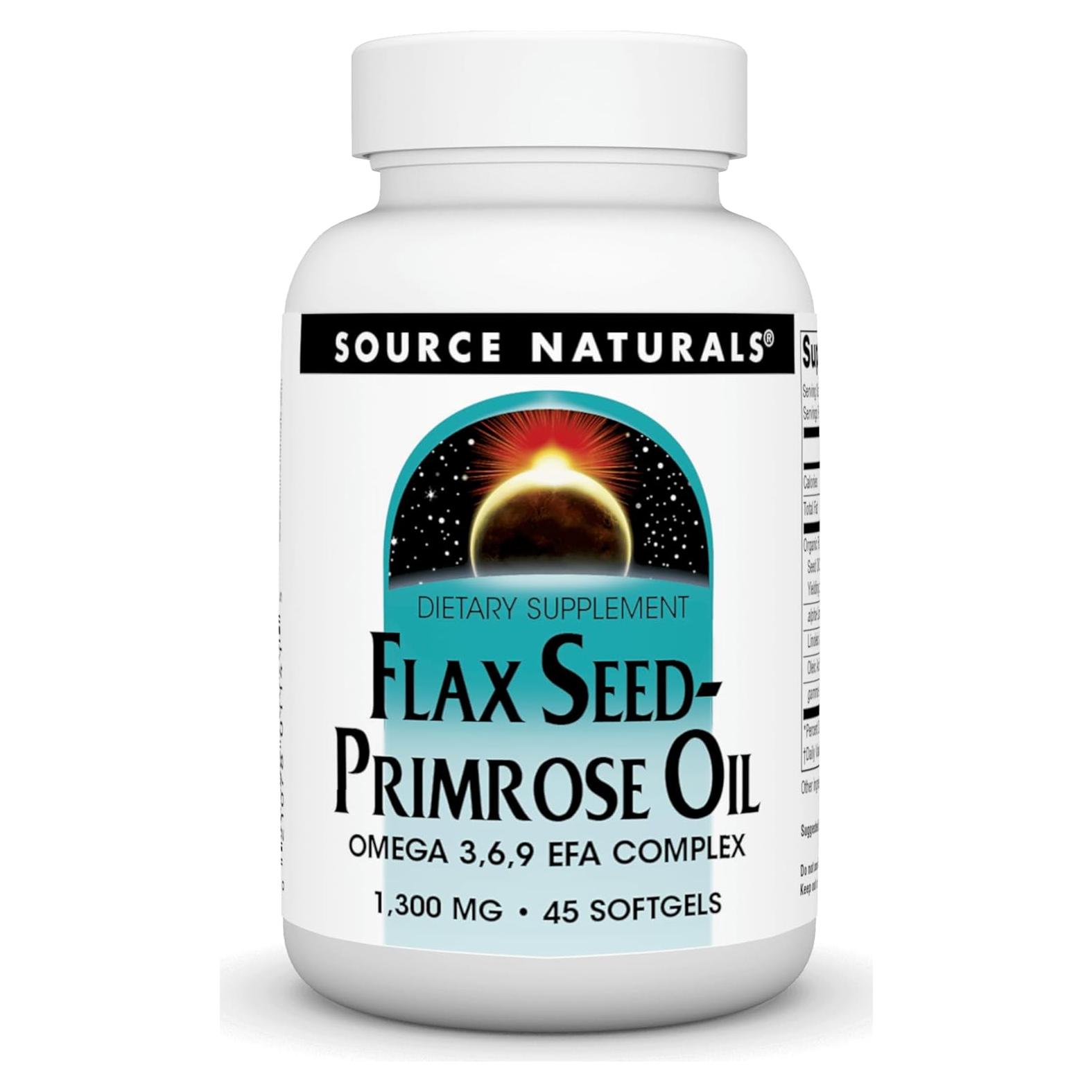 Aceite de Semilla de Lino y Onagra Source Naturals 1300 Mg 45 Gelatinas