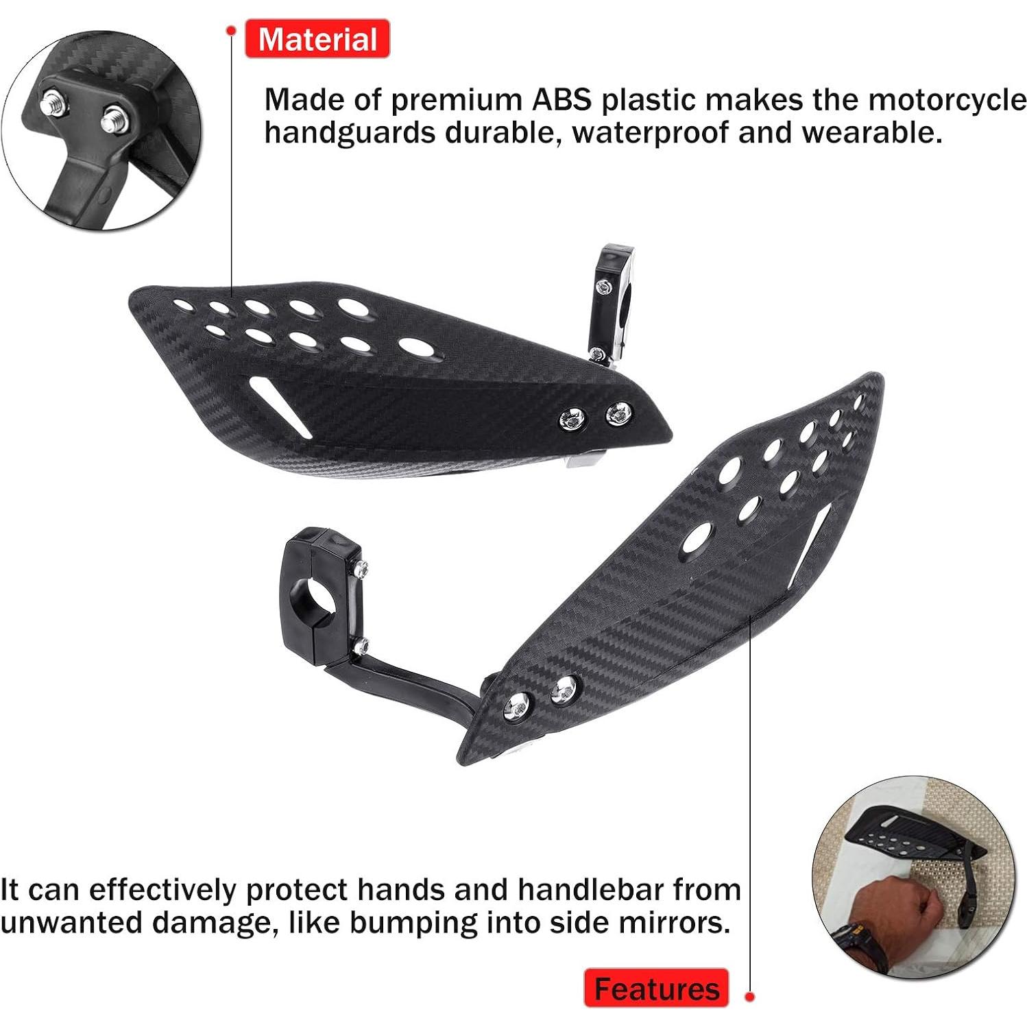 Protectores de Manillar para Motocicleta SOPINEKO 22mm Negro