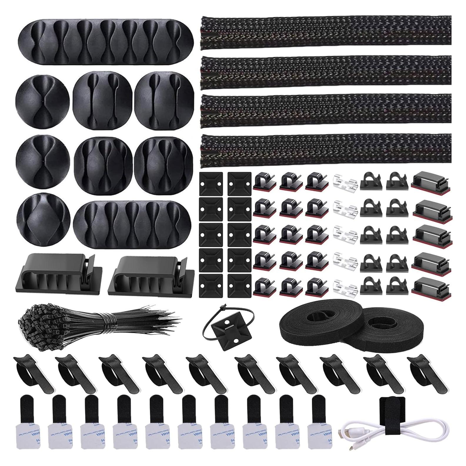 Kit de Organización de Cables N NOROCME 152 Piezas Negro