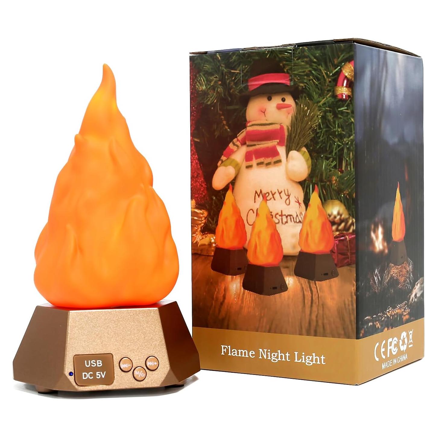 Altavoz Bluetooth LIDORE con Luz Nocturna Efecto Llama 3 Modos