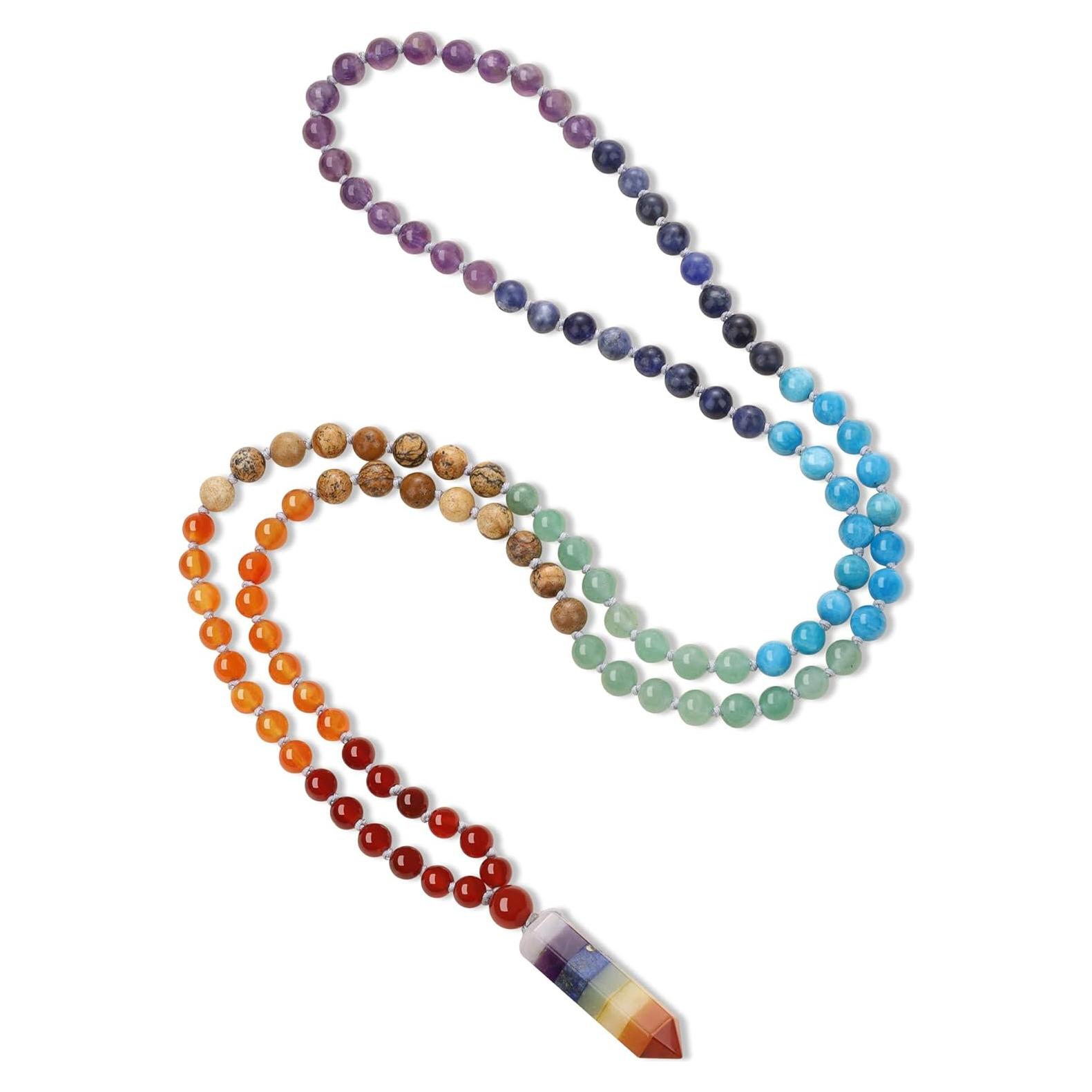 Collar Mala 108 Cuentas COAI 7 Chakras Hecho a Mano 86cm