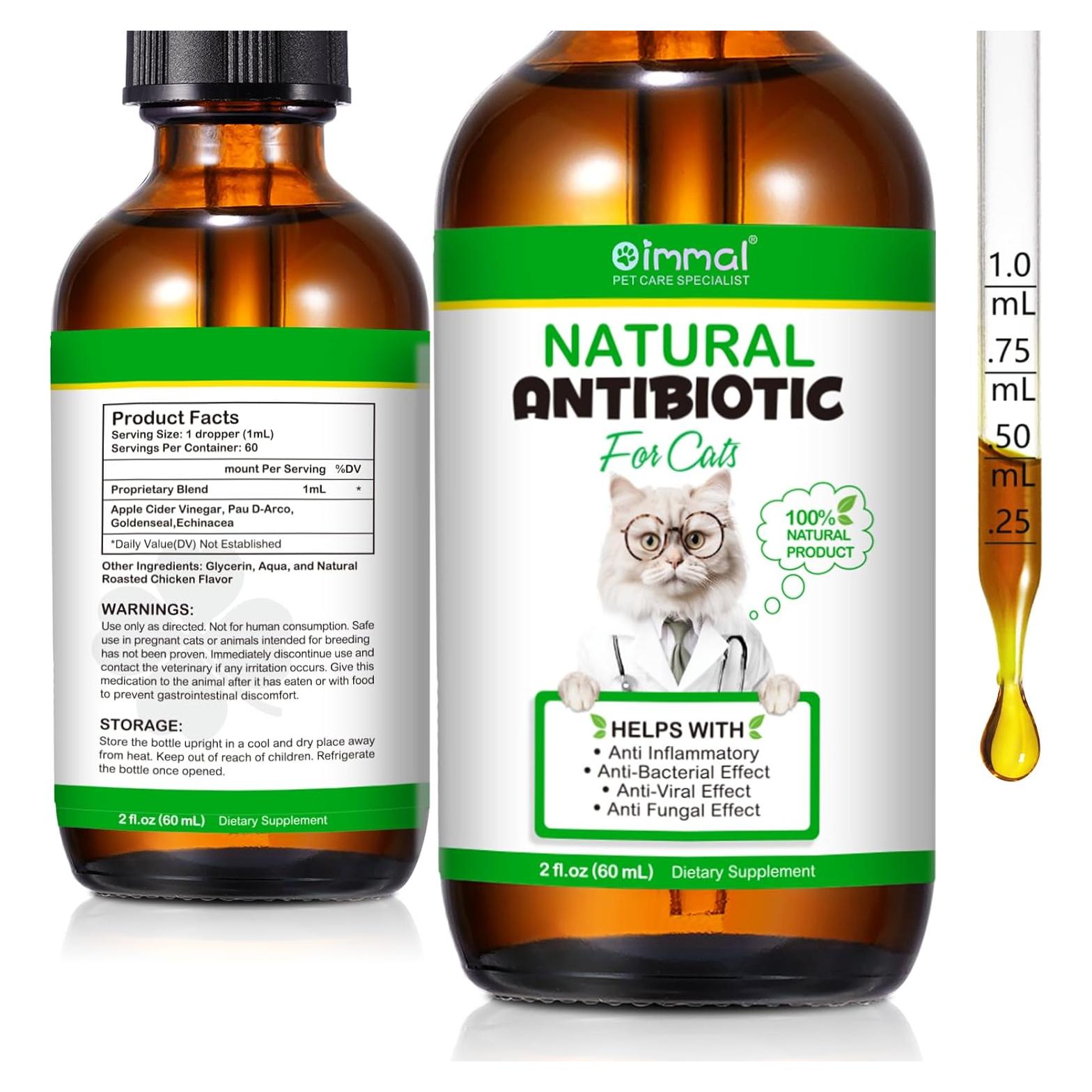 Antibiótico Natural para Gatos 60ML - Suplemento Premium