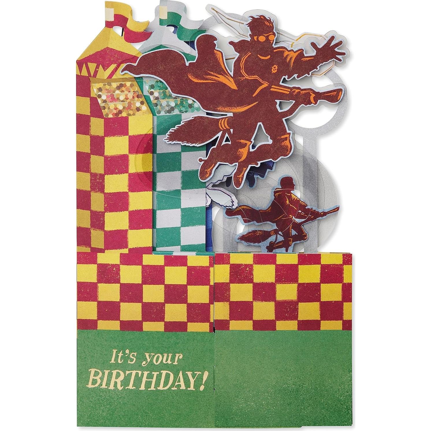 Tarjeta Pop Up Cumpleaños Harry Potter Quidditch 13.65x20.96cm