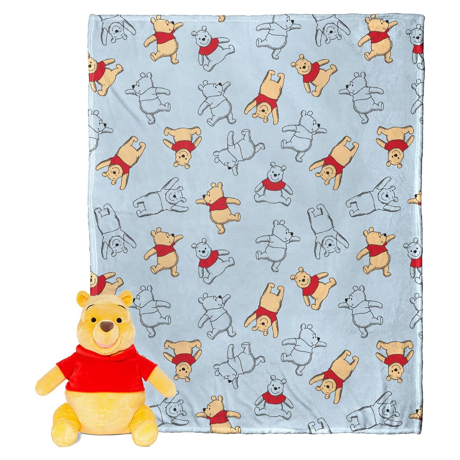 Conjunto Almohada Abrazo y Manta Seda Winnie Pooh 101x127cm