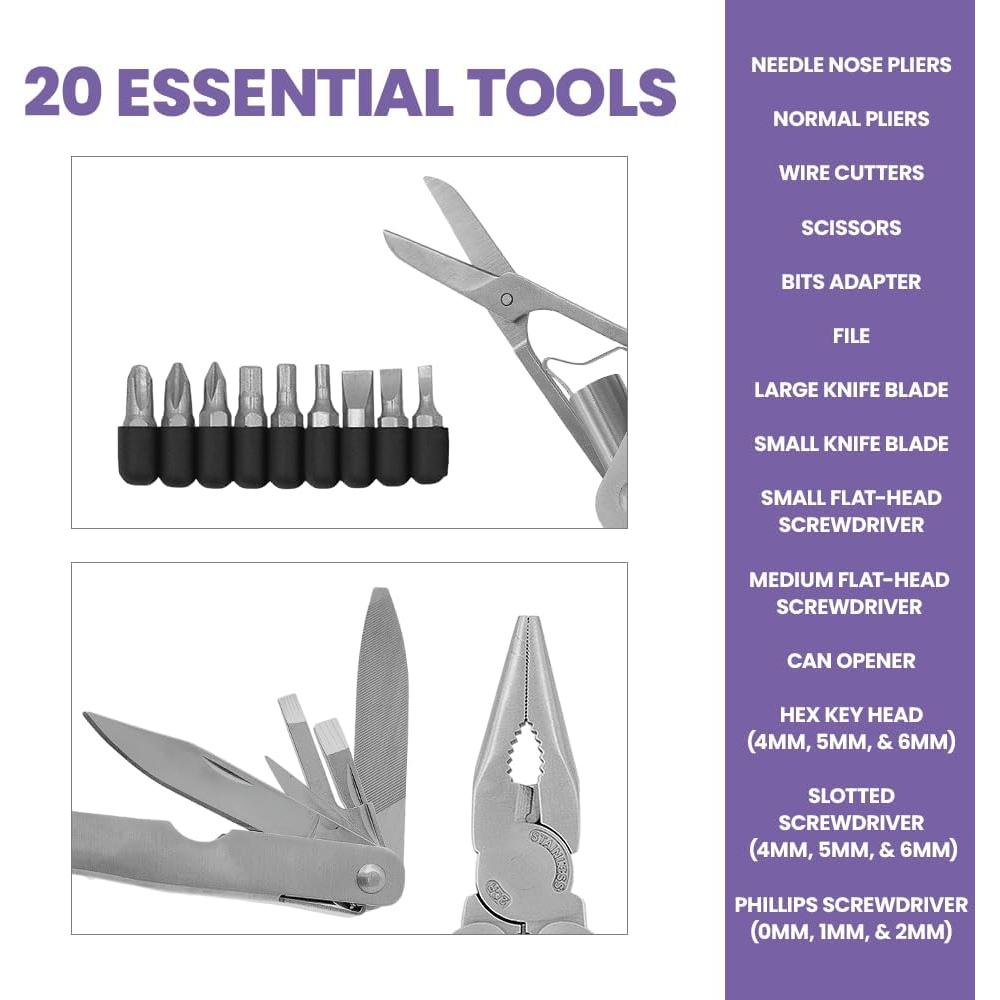 Herramienta Multiusos Zenport 13028 20 Funciones con Estuche