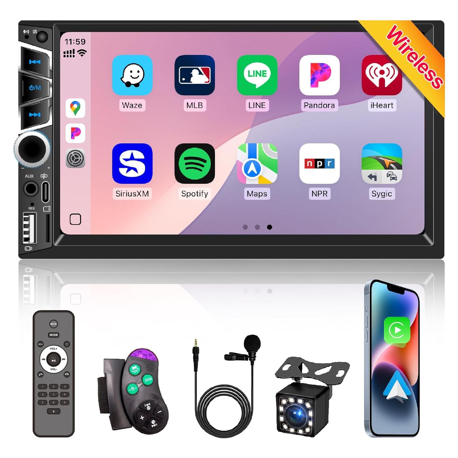 Estéreo de coche Nideocion 7032C Doble Din 7" Bluetooth GPS