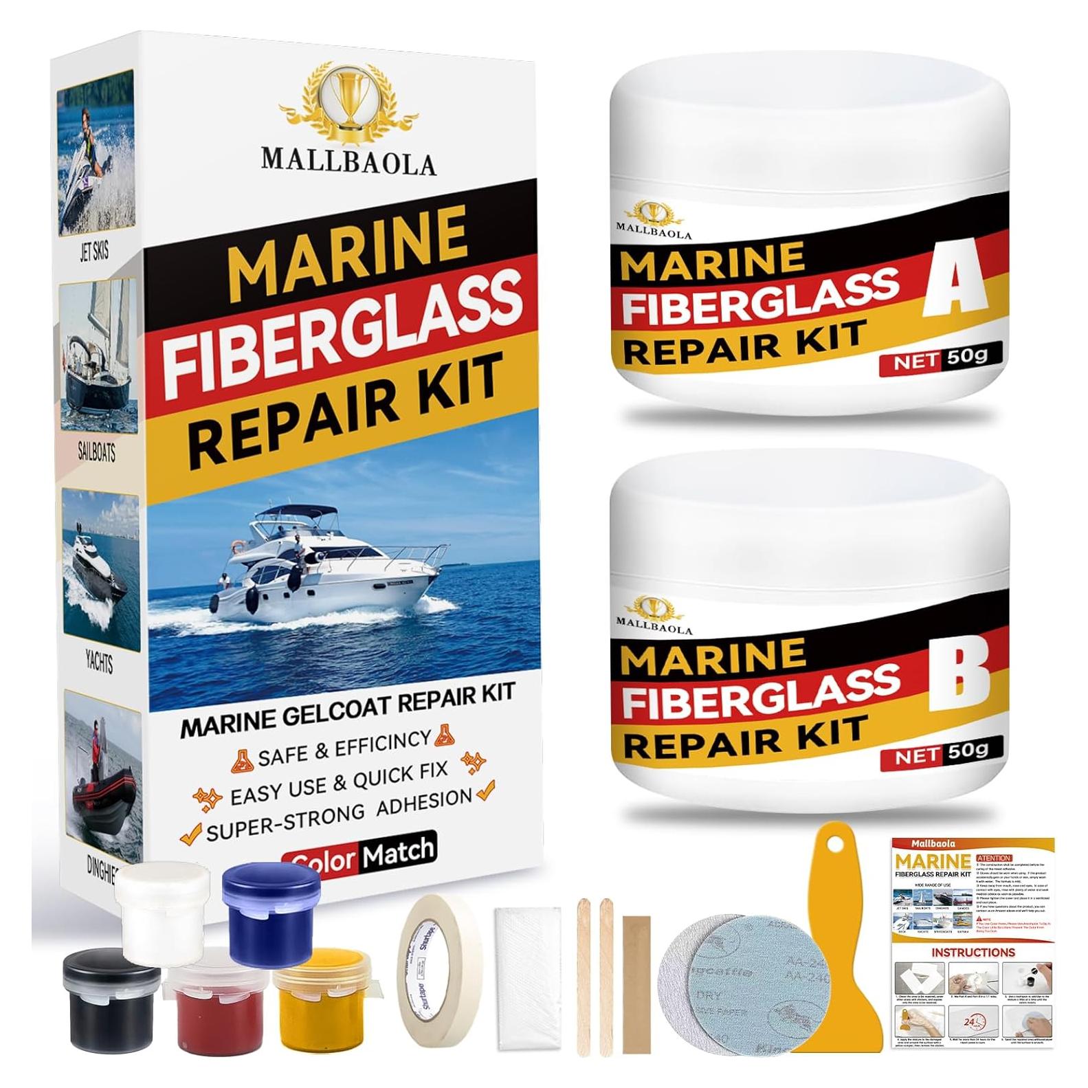 Kit de Reparación de Fibra de Vidrio Marino Mallbaola - 5 Colores