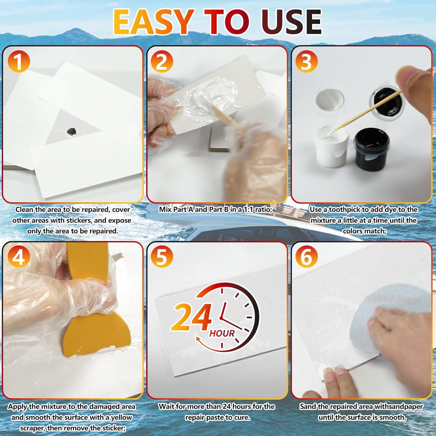 Kit de Reparación de Fibra de Vidrio Marino Mallbaola - 5 Colores