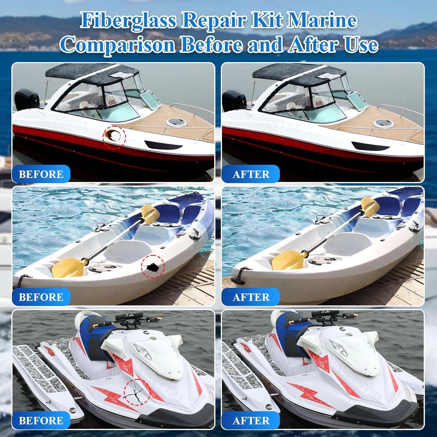 Kit de Reparación de Fibra de Vidrio Marino VIKEYTIM 100g