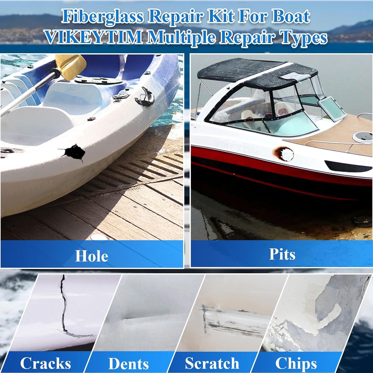 Kit de Reparación de Fibra de Vidrio Marino VIKEYTIM 100g
