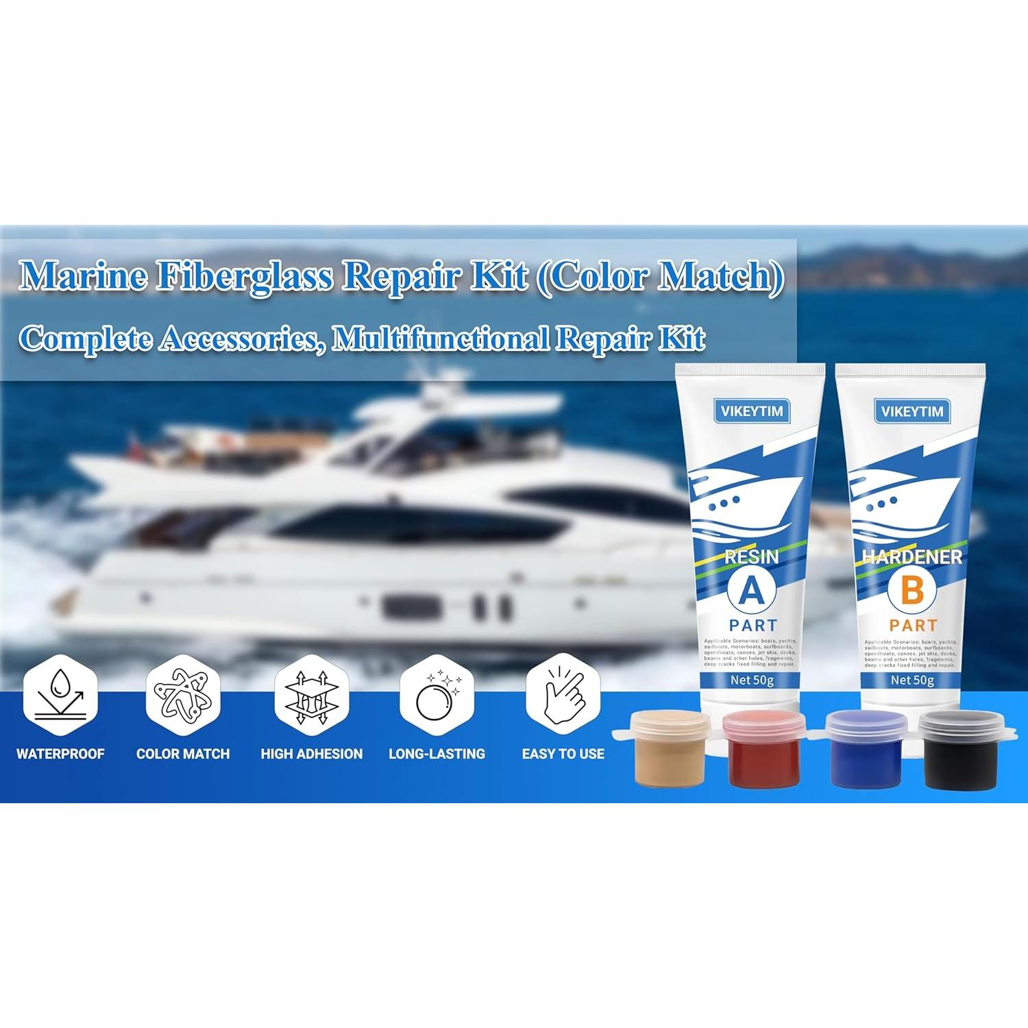 Kit de Reparación de Fibra de Vidrio Marino VIKEYTIM 100g