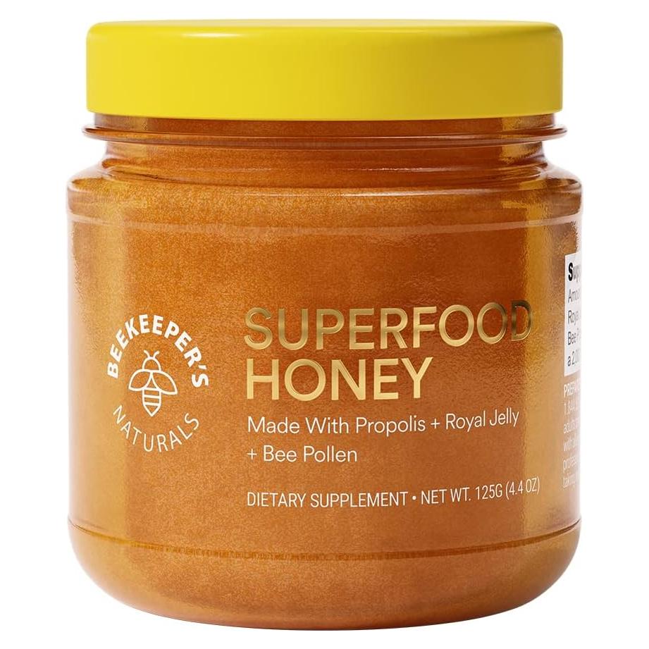 Miel Superfood Beekeeper's Naturals 124.74 g - Jalea Real, Polen, Propóleos