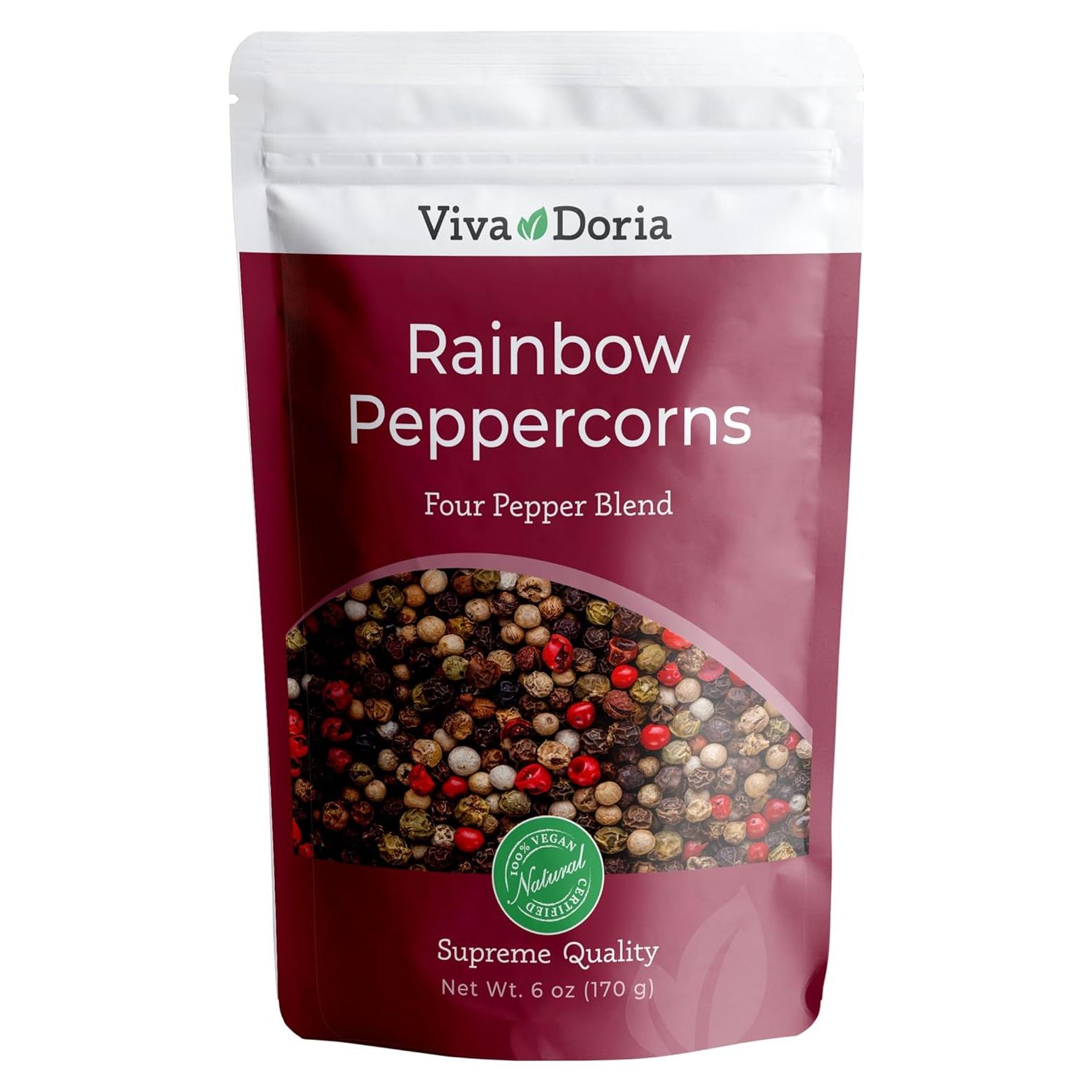 Pimienta Arcoíris Viva Doria 170 g - Mezcla de 4 Pimientas Enteras
