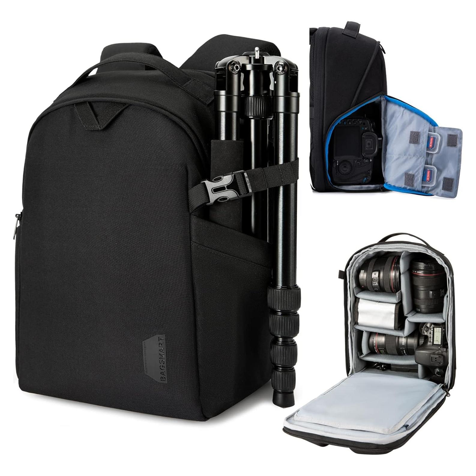 Mochila para Cámara y Laptop BAGSMART 22L Negra 14.5x25.9x37cm