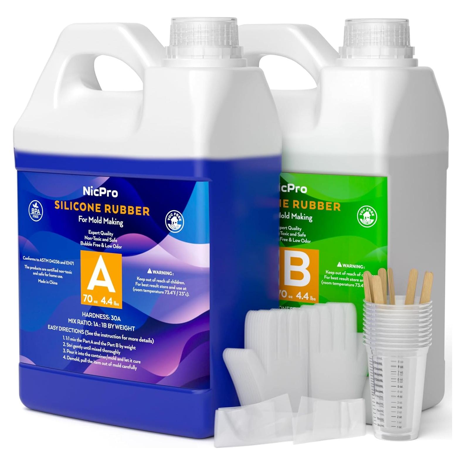 Kit de Moldes de Silicona Nicpro 30A - 4.76 kg, Apto para Alimentos