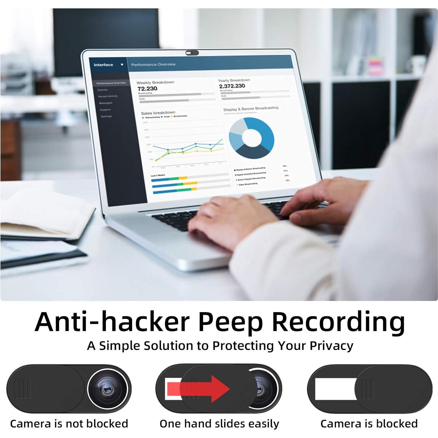 Cubierta de Webcam Ultra Fina Toojcc 3PCS para Laptop y MacBook